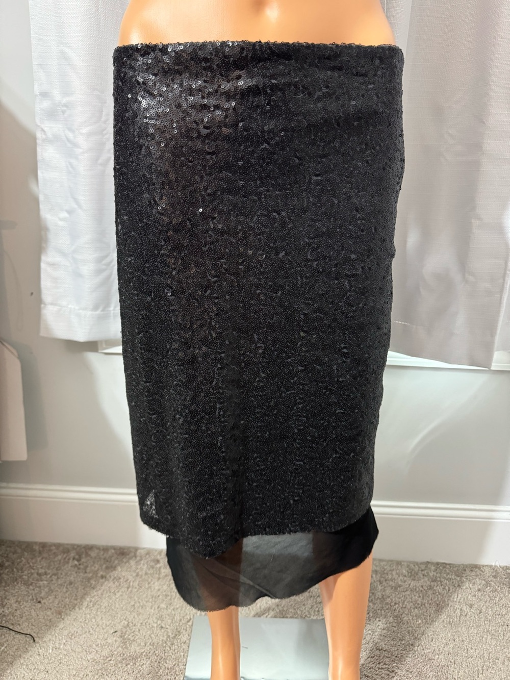 Pretty Chelsea & Violet size L black sequin midi skirt women new